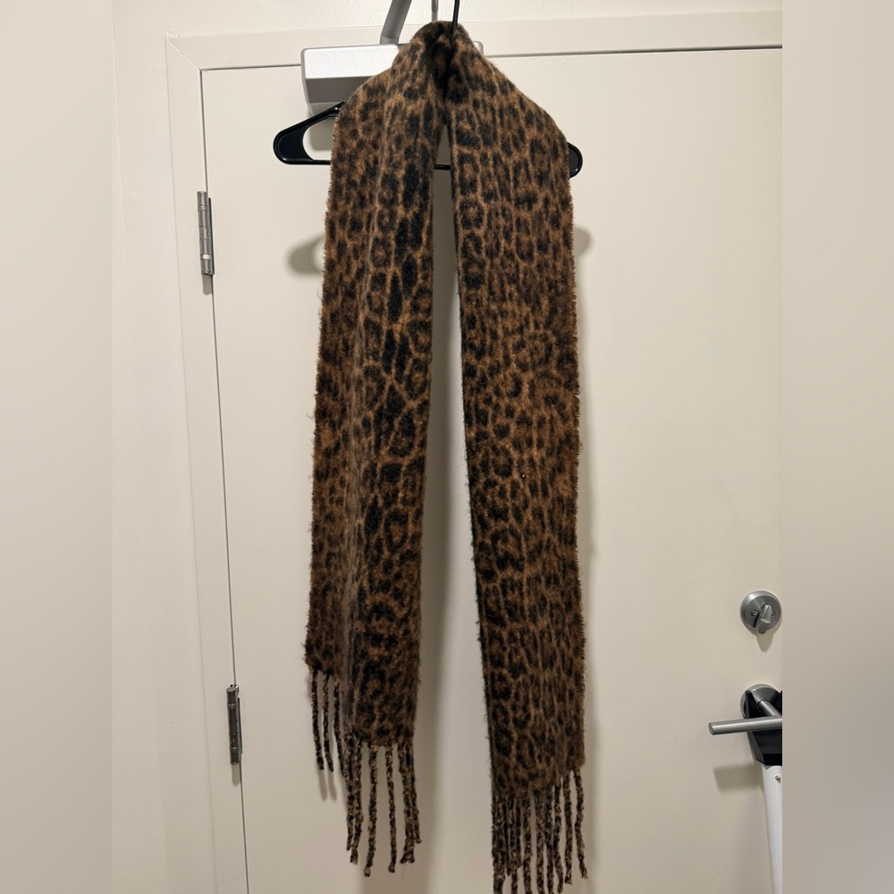 H&M Leopard Print Scarf - Brown and Black